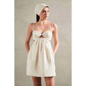 Adriana Degreas Matelasse Cotton Short Dress Off White Womens Size Large